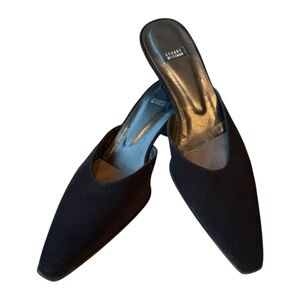 Stuart Weitzman Black Slides Fabric Dressy